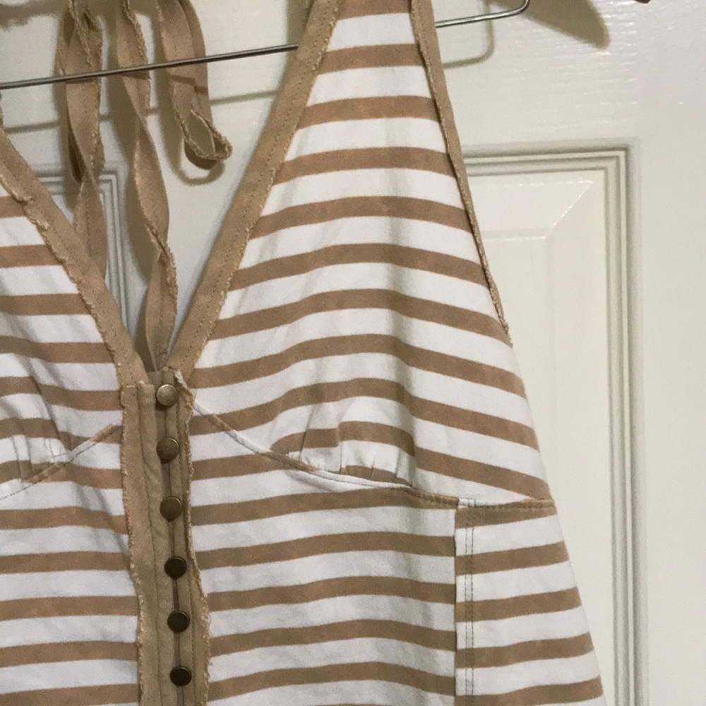 3 for $50🌼freepeople top nude & white stripe